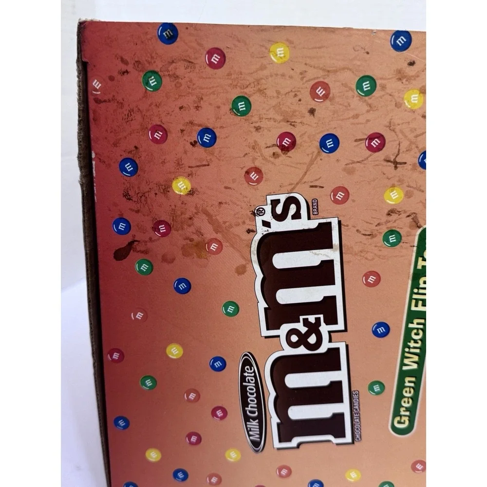 **EXTREMELY RARE!** VTG DEPARTMENT 56 BRAND NEW SEAL M&M's Green‎ Witch Flip Top